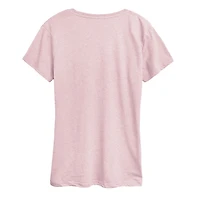 Barbie Hand Painted Heart Logowomens Womens Crew Neck Short Sleeve Classic Fit Graphic T-Shirt