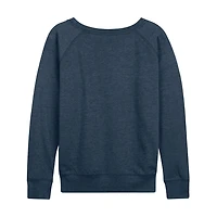 Barbie Logo Heart Womens Boat Neck Long Sleeve Classic Fit Graphic T-Shirt