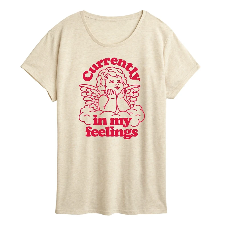 Cupid My Feelings Womens Crew Neck Short Sleeve Classic Fit Graphic T-Shirt