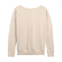 Woodstock Floral Heart Womens Boat Neck Long Sleeve Classic Fit Peanuts Graphic T-Shirt