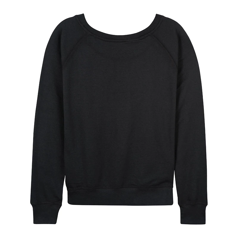 Hockey Snoopy Womens Boat Neck Long Sleeve Classic Fit Peanuts Graphic T-Shirt