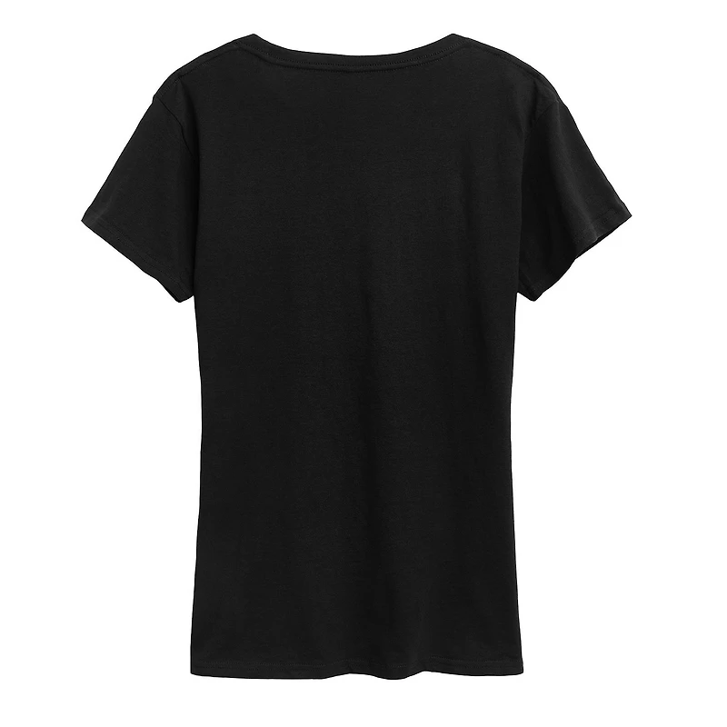 Figure Skater Stamp Womens Crew Neck Short Sleeve Classic Fit Graphic T-Shirt