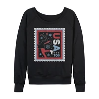 Figure Skater Stamp Womens Boat Neck Long Sleeve Classic Fit Graphic T-Shirt
