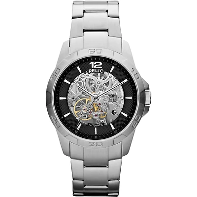 Relic® Mens Silver-Tone Automatic Skeleton Watch ZR12013