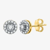 3/8 CT. T.W. Natural White Diamond 10K Gold 7.2mm Round Stud Earrings