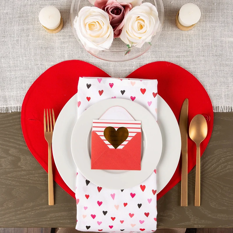 Design Imports Confetti Hearts Print 6-pc. Napkins