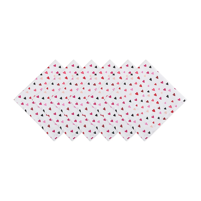 Design Imports Confetti Hearts Print 6-pc. Napkins