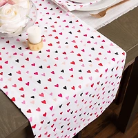 Design Imports Confetti Hearts Print Table Runner
