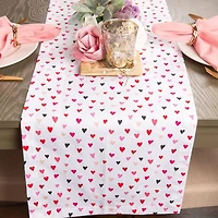 Design Imports Confetti Hearts Print Table Runner