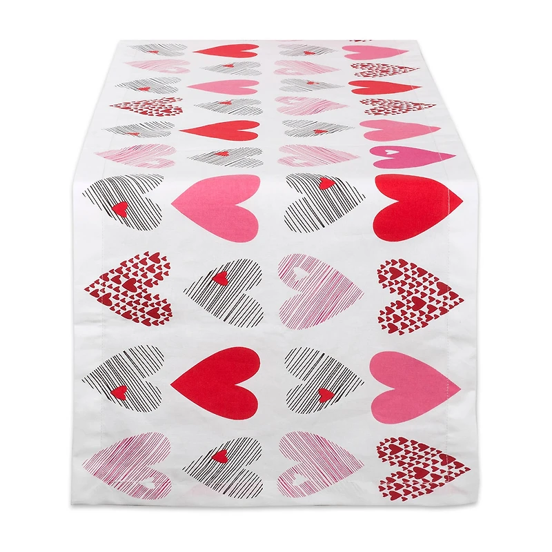 Design Imports Hearts Collage Print Table Runner