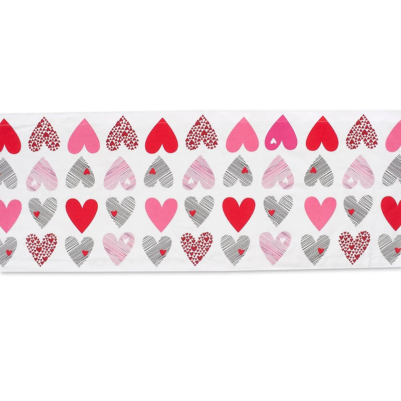 Design Imports Hearts Collage Print Table Runner