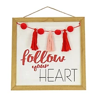 National Tree Co. 13" Valentine's Follow Your Heart Wall Sign