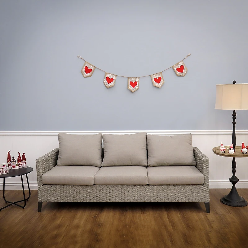 National Tree Co. 6 Ft. V Red Hearts Valentines Day Indoor Outdoor Garland