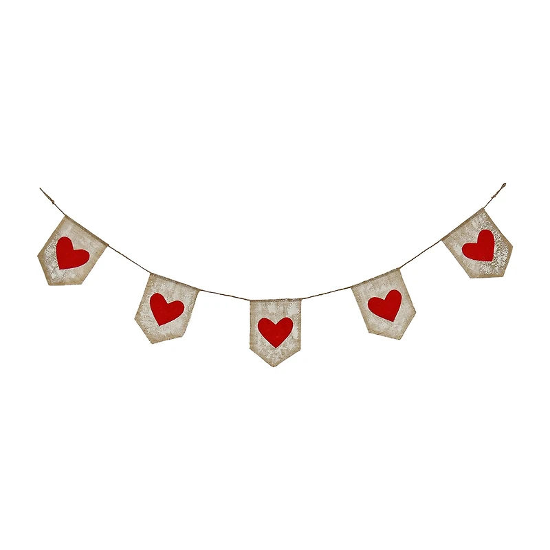National Tree Co. 6 Ft. V Red Hearts Valentines Day Indoor Outdoor Garland