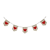 National Tree Co. 6 Ft. V Red Hearts Valentines Day Indoor Outdoor Garland