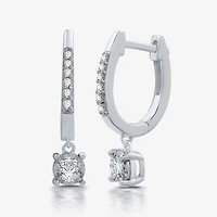 Ever Star (H-I / Si1-I1) Womens 1/2 CT. T.W. Lab Grown White Diamond 10K Gold 21mm Round Hoop Earrings