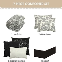 Stratford Park Mayer 7-pc. Floral Midweight Comforter Set