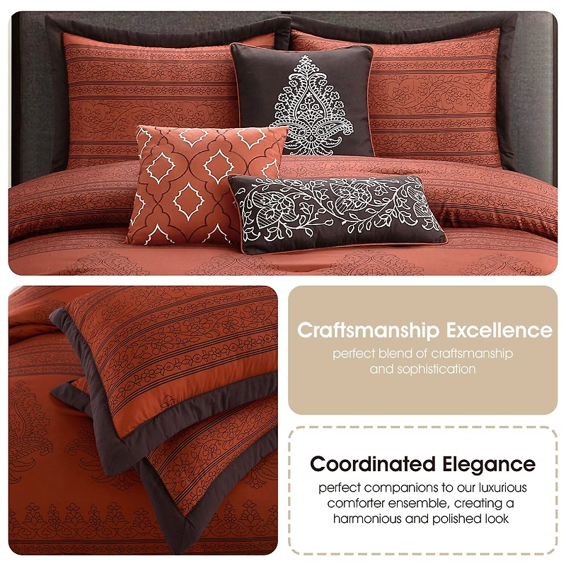 Stratford Park Linati 7-pc. Damask + Scroll Midweight Comforter Set