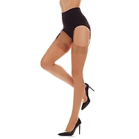MeMoi Backseam Cuban Heel Plus Thigh Highs