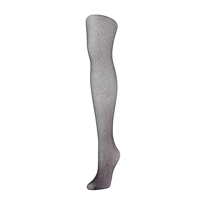 MeMoi Womens Rhinestone Mini Fishnet Tights