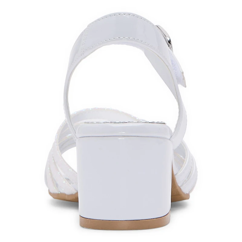 Christie & Jill Grace Little Big Kid Girls Round Open Toe Block Heel Pumps