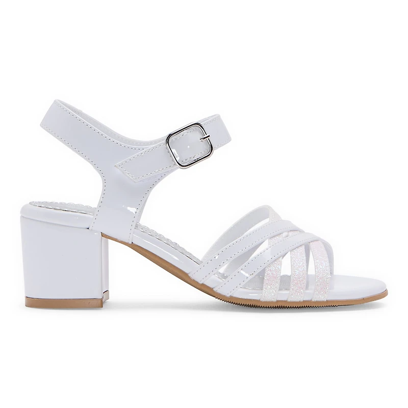 Christie & Jill Grace Little Big Kid Girls Round Open Toe Block Heel Pumps
