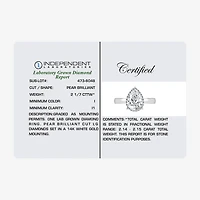 (I / I1) Womens 2 1/7 Ct. T.W. Lab Grown White Diamond 14K Gold Pear Halo Engagement Ring