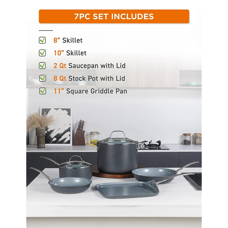 Commercial Chef 7-pc. Non-Stick Cookware Set