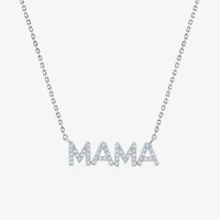 "Mama" (G-H / I1-I2) Womens 1/10 CT. T.W. Lab Grown White Diamond Sterling Silver 16 Inch Pendant Necklace
