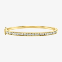(G-H / I1-I2) Womens 1/2 CT. T.W. Lab Grown White Diamond Sterling Silver Bangle Bracelet
