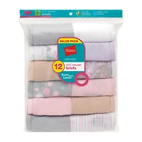 Hanes Little & Big Kid Girls 12 Pack Briefs Gubr12