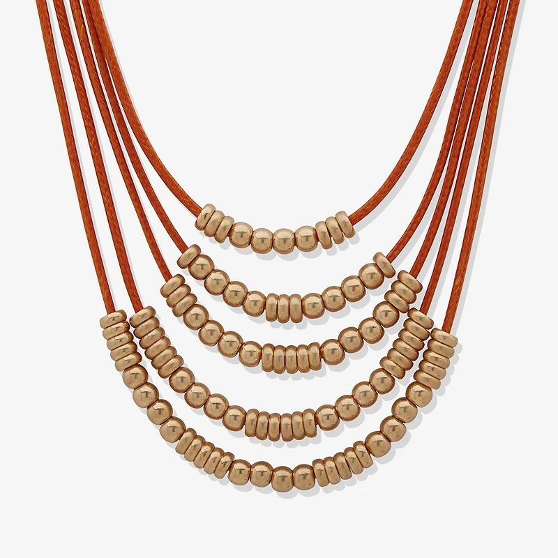 a.n.a Gold Tone Womens Inch Strand Necklace