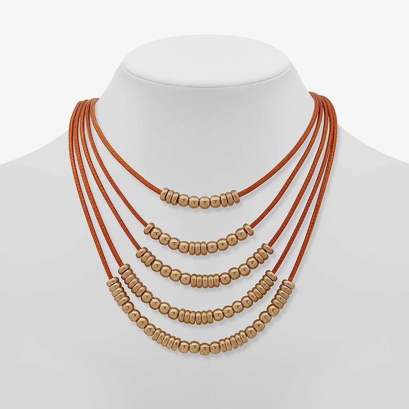 a.n.a Gold Tone Womens Inch Strand Necklace