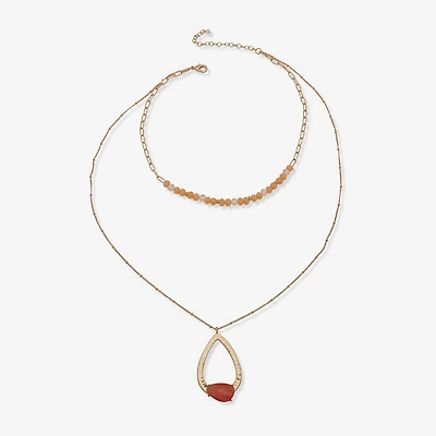 a.n.a Gold Tone Womens 50 Inch Strand Necklace