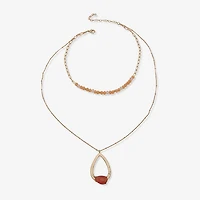 a.n.a Gold Tone Womens 50 Inch Strand Necklace