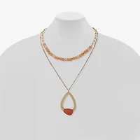 a.n.a Gold Tone Womens 50 Inch Strand Necklace