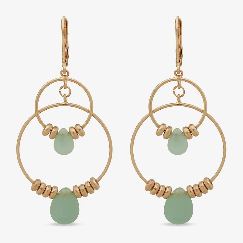a.n.a Gold Tone Beaded Orbital Womens Drop Earrings