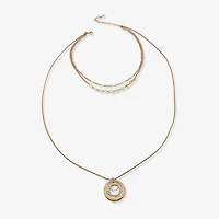 a.n.a Hammered Womens 16 Inch Strand Necklace