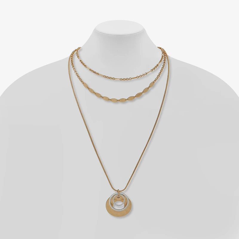 a.n.a Hammered Womens 16 Inch Strand Necklace