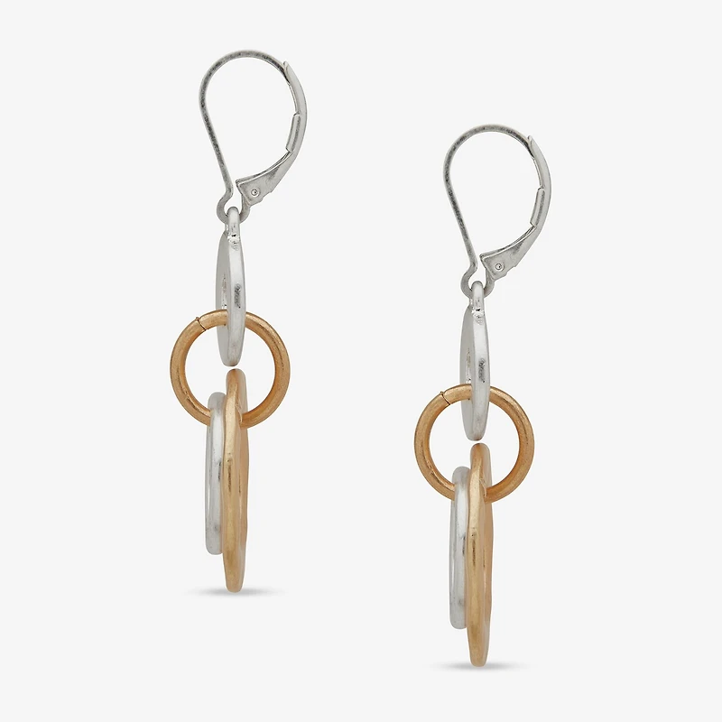 a.n.a Two Tone Hammered Womens Drop Earrings