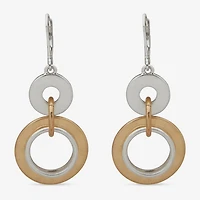a.n.a Two Tone Hammered Womens Drop Earrings