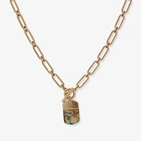a.n.a Gold Tone Toggle Womens Paperclip 16 Inch Pendant Necklace