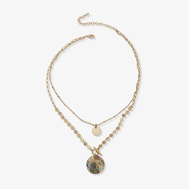 a.n.a Gold Tone Toggle Womens 18 Inch Pendant Necklace