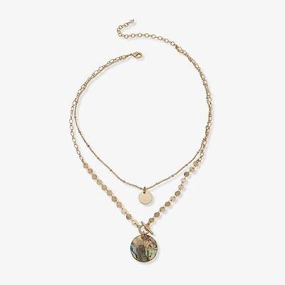 a.n.a Gold Tone Toggle Womens 18 Inch Pendant Necklace