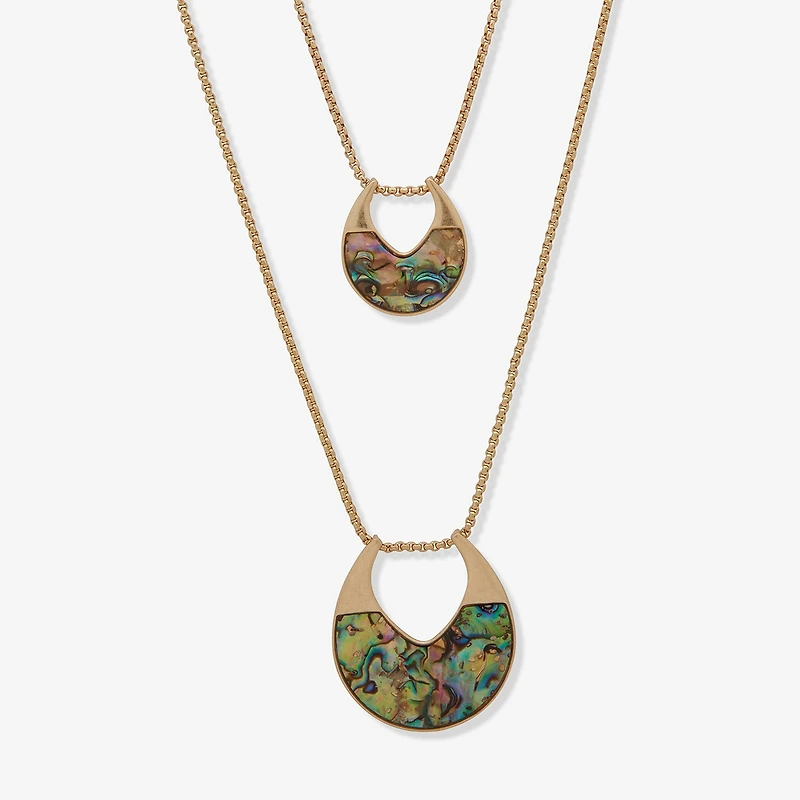 a.n.a Gold Tone Womens Inch Pendant Necklace