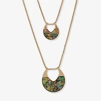 a.n.a Gold Tone Womens Inch Pendant Necklace