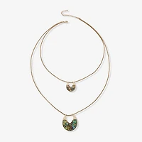 a.n.a Gold Tone Womens Inch Pendant Necklace