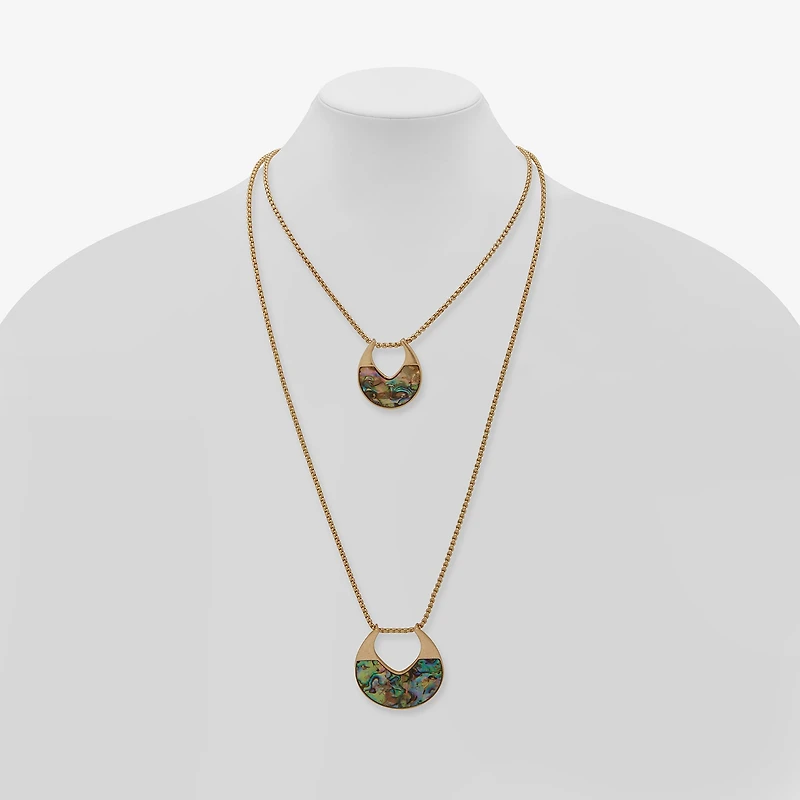 a.n.a Gold Tone Womens Inch Pendant Necklace
