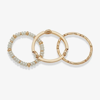 Worthington Gold Tone Womens 3-pc. White Bracelet Set