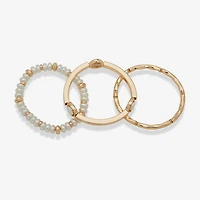 Worthington Gold Tone Womens 3-pc. White Bracelet Set